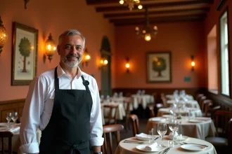 Intérieur chaleureux du restaurant Le Cèdre rue Mouffetard à Paris avec accueil convivial du personnel